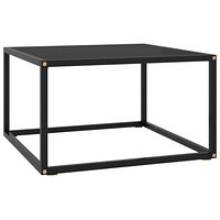 vidaXL Soffbord svart med svart glas 60x60x35 cm