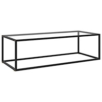 vidaXL Soffbord svart med härdat glas 120x60x35 cm