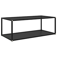 vidaXL Soffbord svart 100x50x35 cm härdat glas