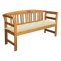 vidaXL Trädgårdsbänk med dyna 157 cm massivt akaciaträ