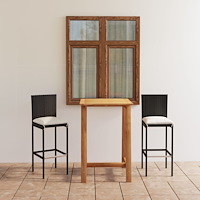 vidaXL Bargrupp för trädgården med dynor 3 delar svart