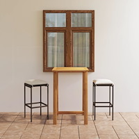 vidaXL Bargrupp för trädgården med dynor 3 delar brun