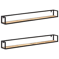 vidaXL Vägghyllor 2 st 160 cm grovt mangoträ