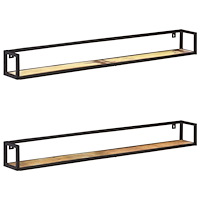 vidaXL Vägghyllor 2 st 160 cm massivt återvunnet trä