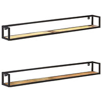 vidaXL Vägghyllor 2 st 160 cm massivt återvunnet trä