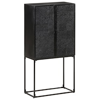 vidaXL Skänk svart 60x30x120 cm massivt akaciaträ och mangoträ