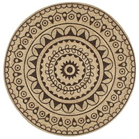 vidaXL Handgjord jutematta med mörkbrunt tryck 90 cm