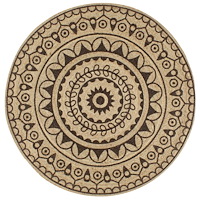 vidaXL Handgjord jutematta med mörkbrunt tryck 150 cm