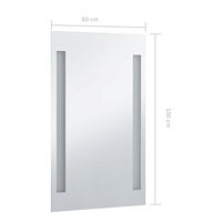 vidaXL Badrumsspegel LED 60x100 cm