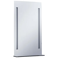 vidaXL Badrumsspegel LED med hylla 60x100 cm