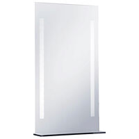 vidaXL Badrumsspegel LED med hylla 60x100 cm