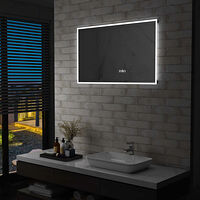 vidaXL Badrumsspegel LED med touch-sensor och tidsdisplay 100x60 cm