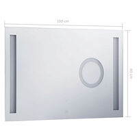 vidaXL Badrumsspegel LED med touch-sensor 100x60 cm