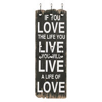 vidaXL Väggmonterad klädhängare med 6 krokar LOVE LIFE 120x40 cm
