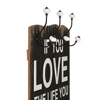 vidaXL Väggmonterad klädhängare med 6 krokar LOVE LIFE 120x40 cm