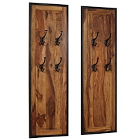 vidaXL Kapphängare 2 st massivt sheshamträ