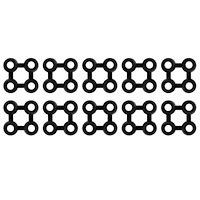 vidaXL Sammankopplare till matta 10 st gummi svart