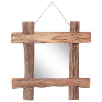 vidaXL Spegel naturfärgad 50x50 cm återvunnen teak