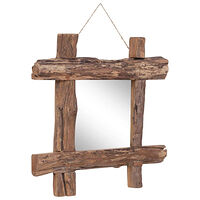 vidaXL Spegel naturfärgad 50x50 cm återvunnen teak