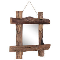 vidaXL Spegel naturfärgad 50x50 cm återvunnen teak