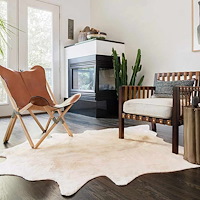 vidaXL Matta äkta kohud 150x170 cm beige