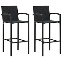 vidaXL Barstolar 2 st svart konstrotting