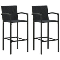 vidaXL Barstolar 2 st svart konstrotting