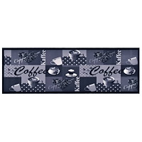 vidaXL Köksmatta maskintvättbar kaffe blå 45x150 cm