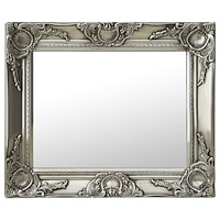 vidaXL Väggspegel barockstil 50x40 cm silver