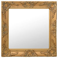 vidaXL Väggspegel barockstil 50x50 cm guld