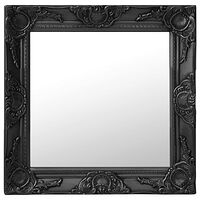 vidaXL Väggspegel barockstil 50x50 cm svart