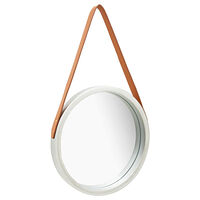 vidaXL Väggspegel med rem 40 cm silver