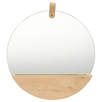 vidaXL Väggspegel massiv furu 35 cm