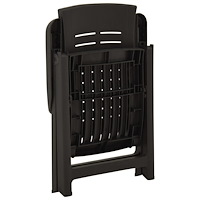 vidaXL Justerbara trädgårdsstolar 2 st plast antracit