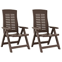 vidaXL Justerbara trädgårdsstolar 2 st plast mocka