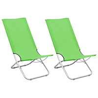 vidaXL Hopfällbara strandstolar 2 st grön tyg