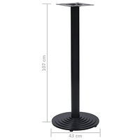 vidaXL Bistro bordsben svart Ø43x107 cm gjutjärn
