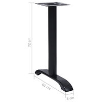 vidaXL Bistro bordsben 2 st svart 61x8x72 cm gjutjärn