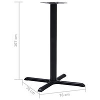 vidaXL Bordsben för cafébord 76x76x107 cm gjutjärn