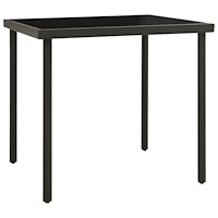 vidaXL Matbord för trädgården antracit 80x80x72 cm glas och stål