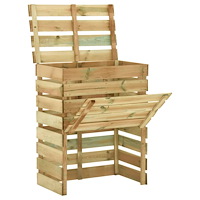 vidaXL Ribbad trädgårdskompost 80x50x100 cm impregnerad furu
