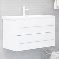 vidaXL Tvättställsskåp vit 80x38,5x48 cm konstruerat trä