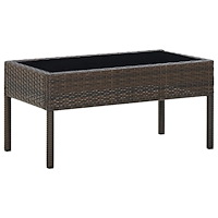 vidaXL Trädgårdsbord brun 75x40x37 cm konstrotting
