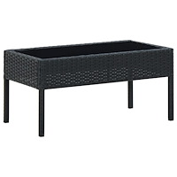vidaXL Trädgårdsbord svart 75x40x37 cm konstrotting