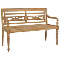 vidaXL Bataviabänk med antracit dyna 120 cm massiv teak