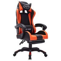 vidaXL Gamingstol med RGB LED-lampor orange och svart konstläder