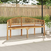 vidaXL Bananbänk 180 cm massiv teak