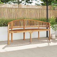 vidaXL Bananbänk 180 cm massiv teak
