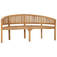 vidaXL Bananbänk 180 cm massiv teak
