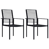 vidaXL Trädgårdsstolar 2 st PVC-rotting svart